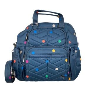 Lug Canter Convertible Backpack Tote Bag in  Multicolor Dots Navy